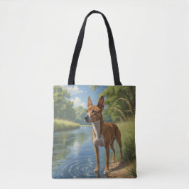 Basenji Elegant Shoulder Tote Bag Tygkasse
