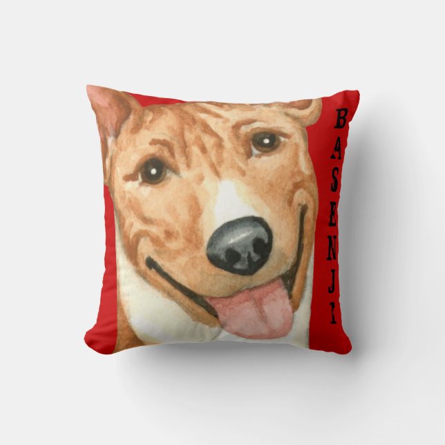 Basenji Färg Block Kudde (Framsida)