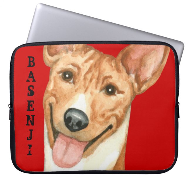 Basenji Färg Block Laptop Fodral (Framsidan)