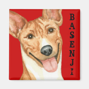 Basenji Färg Block Magnet