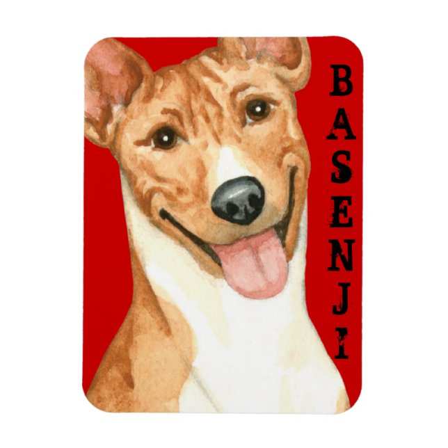 Basenji Färg Block Magnet (Vertikal)