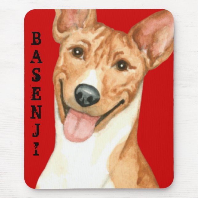 Basenji Färg Block Musmatta (Framsidan)