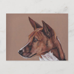 Basenji Färgpenna Art vykort