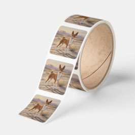Basenji Fyrkantigt Klistermärke