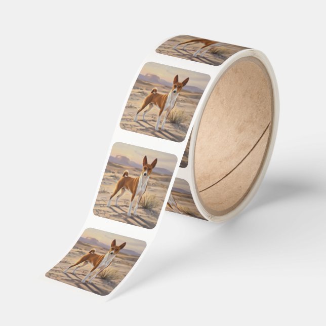 Basenji Fyrkantigt Klistermärke (Rulle)