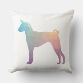 Basenji Geometric Mönster Silhouette Pastel Kudde