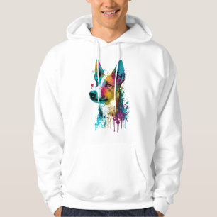 Basenji - Graffiti Neon Bläck Stänk Hoodie