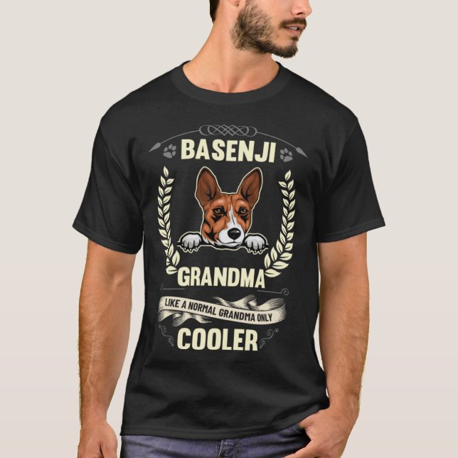 Basenji Grandma Like A Normal Grandma Only Cooler T Shirt (Framsida)