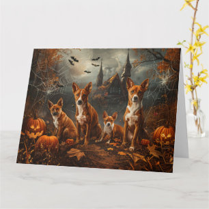 Basenji Halloween Natt Hund Delight Kort