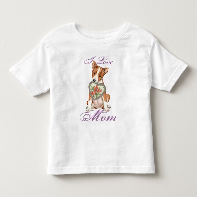 Basenji Heart Mamma T Shirt (Framsida)