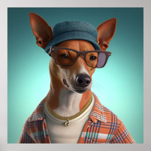 Basenji Hipster Hund Poster