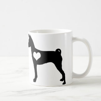 Basenji hjärtamugg kaffemugg