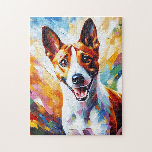 Basenji Hund Akryltryck Hundälskare Present Pussel (Vertikal)