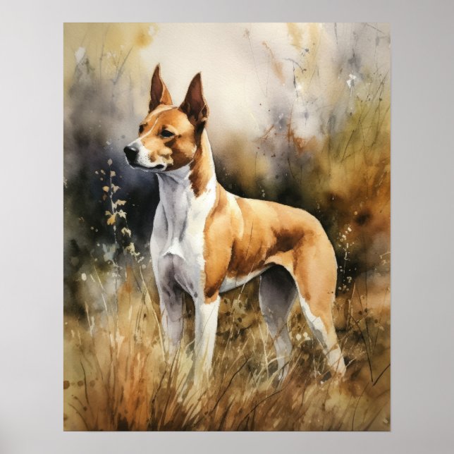 Basenji Hund Art-utskrift Poster (Framsidan)