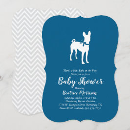 Basenji Hund Baby Shower Boy Blue Inbjudningar