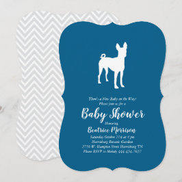 Basenji Hund Baby Shower Boy Blue Inbjudningar