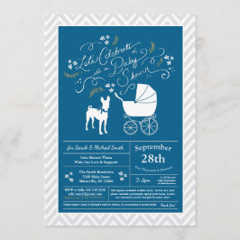 Basenji Hund Baby Shower Boy Blue Inbjudningar