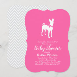 Basenji Hund Baby Shower Girl Rosa Inbjudningar