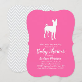 Basenji Hund Baby Shower Girl Rosa Inbjudningar