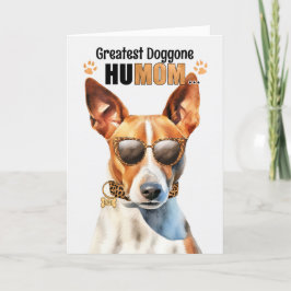 Basenji Hund Best HuMOM Aldrig Mors dag Helgkort