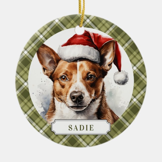 Basenji Hund Ceramic Circle Ornament (Framsidan)