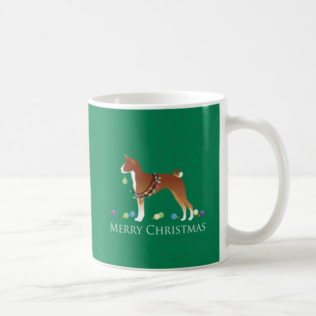 Basenji Hund God jul Design Kaffemugg (Höger)