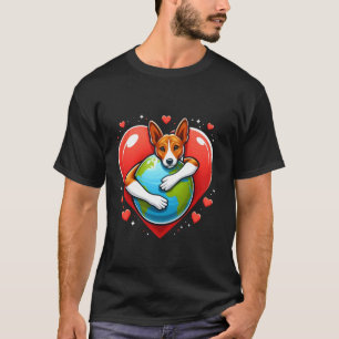 Basenji Hund Jordens Dag Kram Kärlek Ägare Kramar  T Shirt