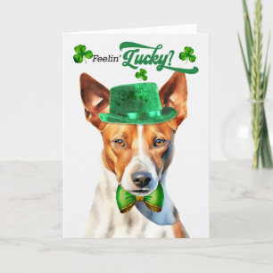 Basenji Hund Lucky St patrick's day Helgkort