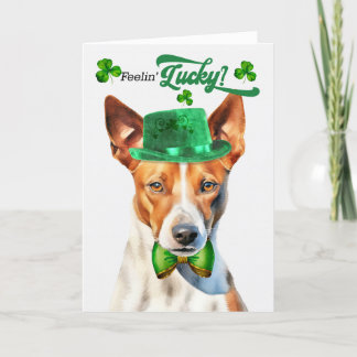 Basenji Hund Lucky St patrick's day Helgkort