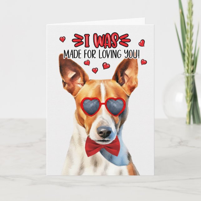 Basenji Hund Made for Loving You Valentine Helgkort (Framsida)