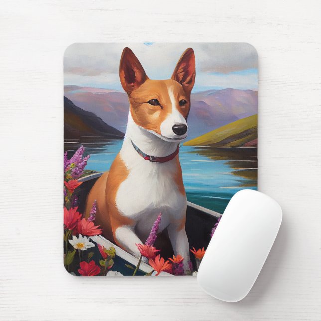 Basenji Hund på en paddel: Ett naturskönt äventyr Musmatta (Med mus)