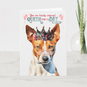 Basenji Hund Queen for Day Funny Birthday Kort
