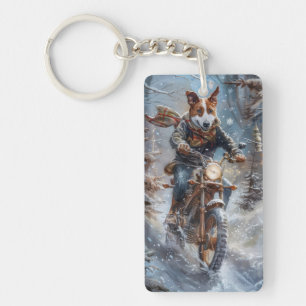 Basenji Hund Ridning Motorcykel Jul 