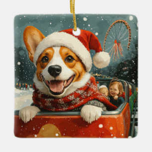Basenji Hund Roller Underlägg jul Julgransprydnad Keramik
