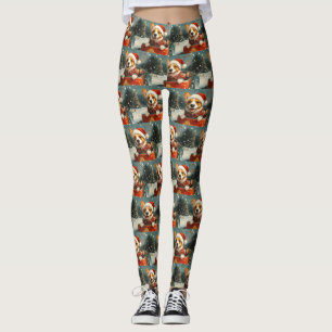 Basenji Hund Roller Underlägg jul Leggings