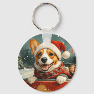Basenji Hund Roller Underlägg jul Nyckelring