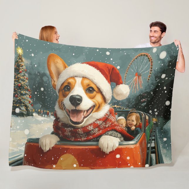 Basenji Hund Rullande Matte Jul Fleecefilt (På plats)