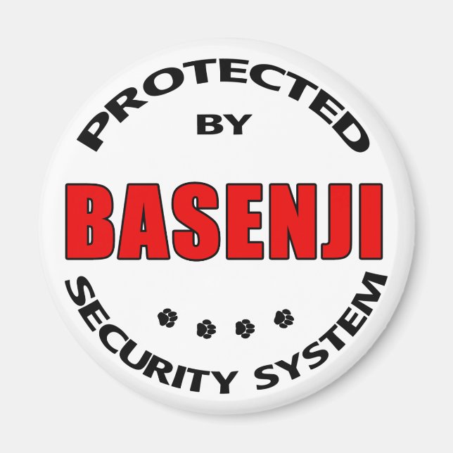 Basenji Hund Security Magnet (Framsidan)