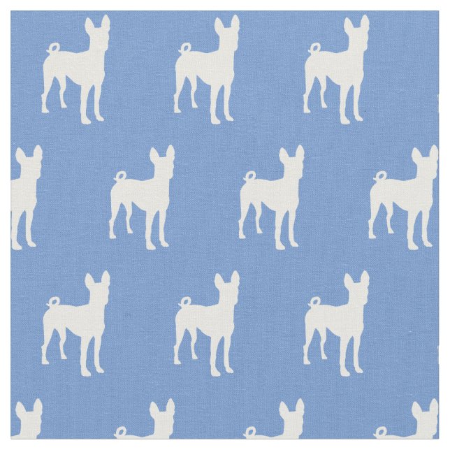 Basenji Hund Silhouette Pet Light Blue Tyg (Närbild)