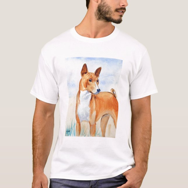 Basenji-Hund Tee Shirt (Framsida)