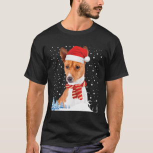 Basenji Hund Ugly jul Sweater Santa Hat Funny T Shirt