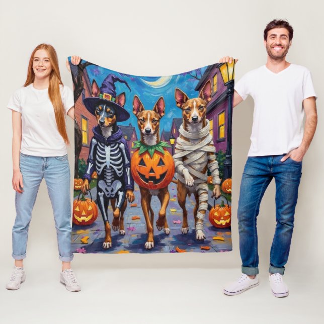 Basenji Hundar Busar på Halloween-kostymer Fleecefilt (På plats)