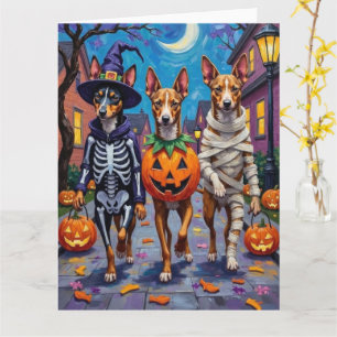 Basenji Hundar Busar på Halloween-kostymer Kort