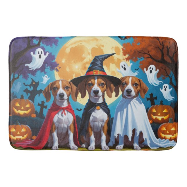Basenji Hundar Pumpkin Halloween Funny Badrumsmatta (Framsidan)