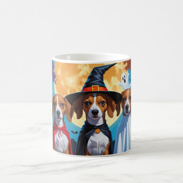 Basenji Hundar Pumpkin Halloween Funny Kaffemugg (Center)