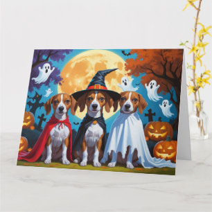 Basenji Hundar Pumpkin Halloween Funny Kort