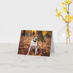 Basenji i Höst löv Fall Inspire Kort