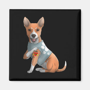 Basenji I Kärlek Mamma Tattoo Hund tröja Funny Mam Magnet