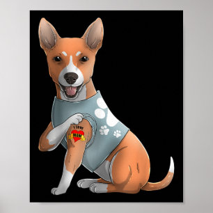 Basenji I Kärlek Mamma Tattoo Hund tröja Funny Mam Poster