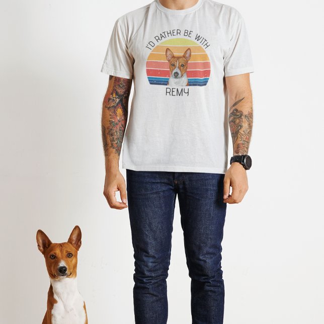 Basenji, jag skulle hellre vara med Personlig Namn T Shirt (Skapare uppladdad)